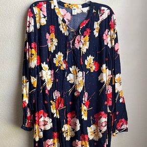 One Navy floral dress with ties. XL